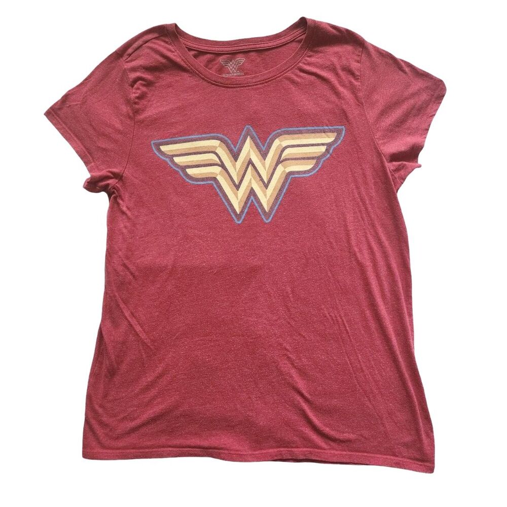 DC Comics Wonder Woman Classic Logo Graphic Tee Heather Red M